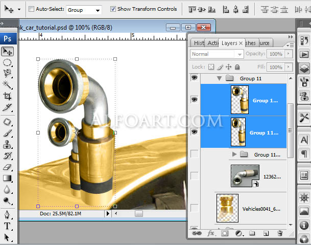 steampunk golden car digital illustration